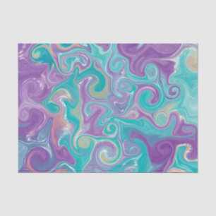 Purple, Blue, Gold and Teal swirls Tissue Paper