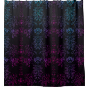Purple Blue Gradient Baroque "Wild Things" Shower Curtain