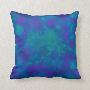 Purple Blue Green Elegant Watercolor Pattern Cushion