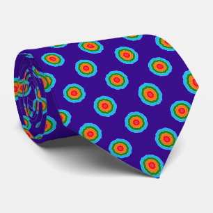 Purple Blue Green Orange Red Rings Tie