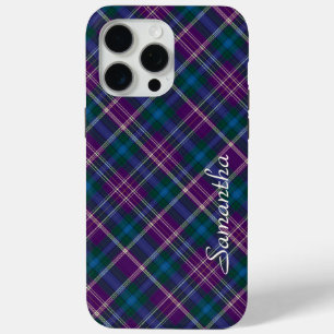 Purple, Blue & Green Plaid iPhone 15 Pro Max Case