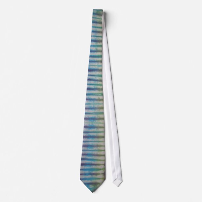 Purple Blue Green Tie Dye Necktie (Front)