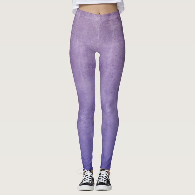 Purple blue Grey rustic ombre stylish Leggings (Front)