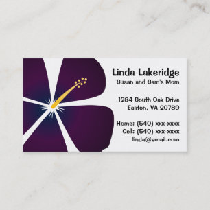 Purple / Blue Hibiscus Flowers Mummy Contact Card