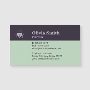 Purple & Blue Home Care Business Card Magnet