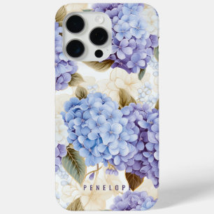 Purple Blue hydrangea personalised iPhone case