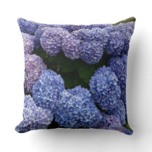 Purple Blue Hydrangea Throw Pillow