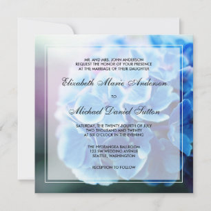 Purple Blue Hydrangea Wedding Invitation