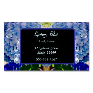 Purple Blue Hydrangeas Bouquets Magnetic Business Card
