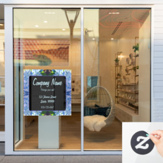 Purple Blue Hydrangeas Bouquets Window Cling