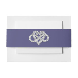 Purple Blue Infinity Heart Invitation Belly Band