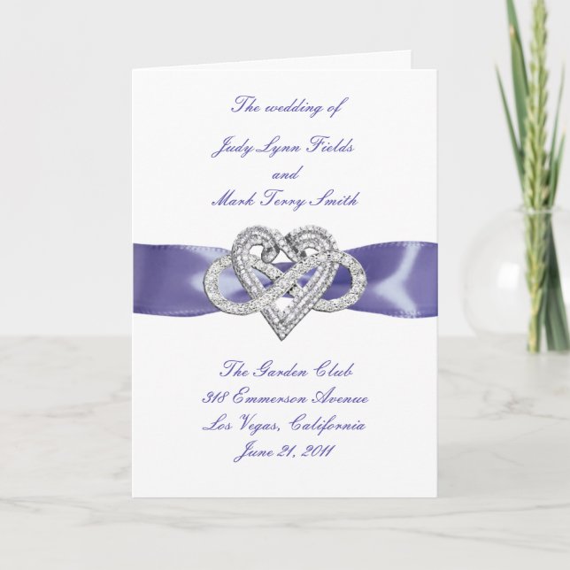 Purple Blue Infinity Heart Program Card (Front)