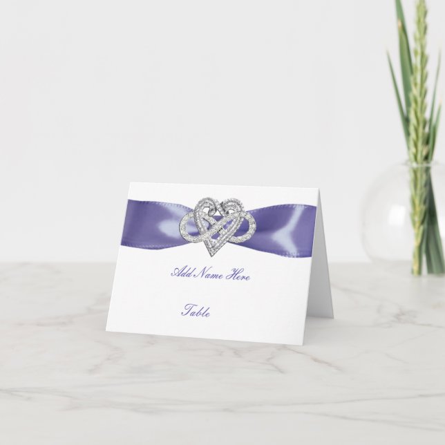 Purple Blue Infinity Heart Table Place Card (Front)