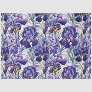 Purple Blue Iris Decoupage Tissue Paper