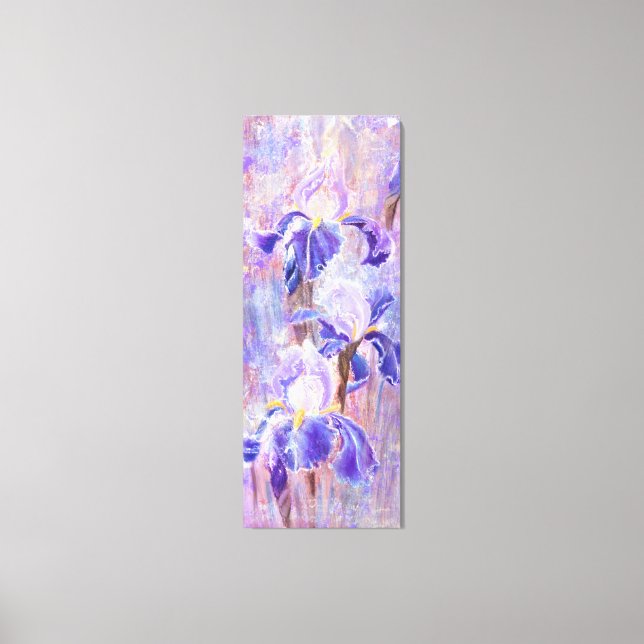 Purple Blue Iris Flowers Canvas Print - Painting (Front)