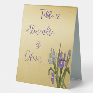 Purple & Blue Iris Watercolor Gold Wedding
