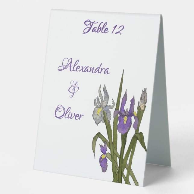 Purple & Blue Iris Watercolor Wedding (Front)