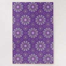 Purple Blue Kaleidoscope Pinwheel Mandala Pattern