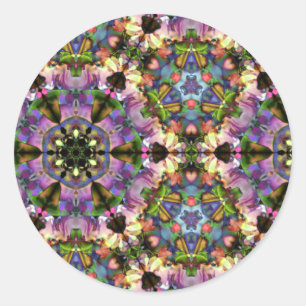 Purple/Blue Kaleidoscope Triangle Psychedelic Snap Classic Round Sticker