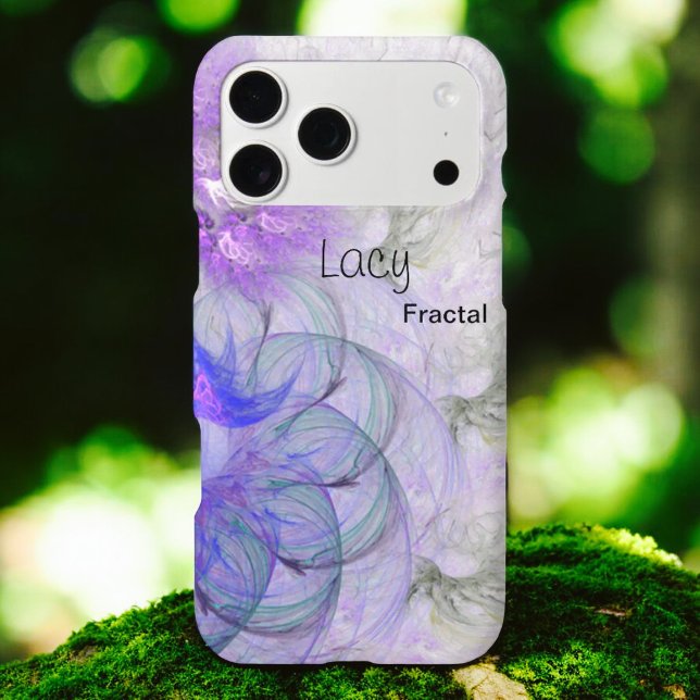 Purple Blue Lacy Abstract Flower Artwork Custom  (back template cover of iPhone case)