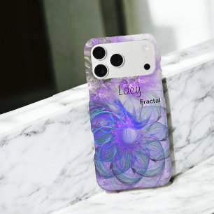 Purple Blue Lacy Floral Abstract Design