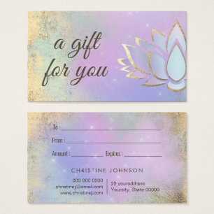 purple blue lotus design gift card