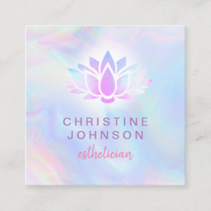 purple blue lotus flower logo square business card