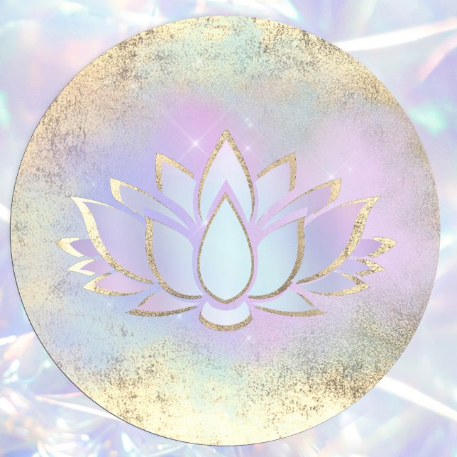 purple blue lotus logo classic round sticker (Creator Uploaded)