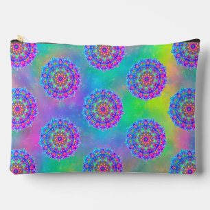 Purple Blue Mandala Pattern Boho Accessory Pouch