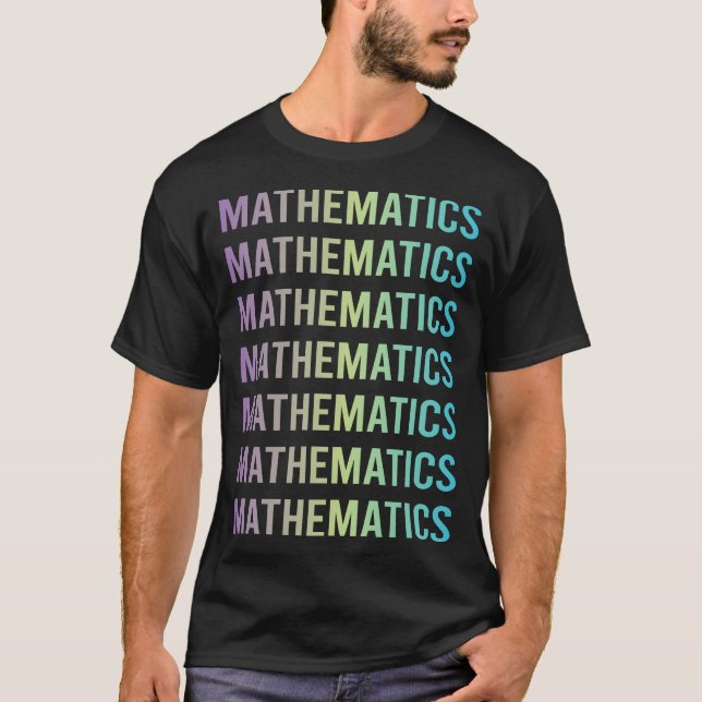 Purple Blue Mathematics Math Maths T-Shirt (Front)