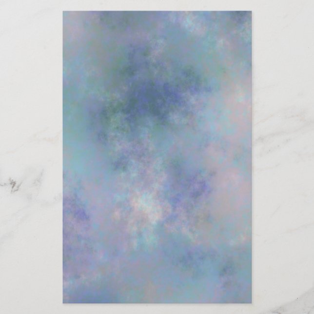 Purple Blue Misty Watercolor Background Stationery (Front)