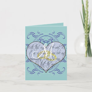 Purple Blue Monogram Wedding Vow Heart Thank You