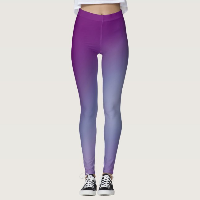 Purple Blue moonlight ombre effect  Leggings (Front)