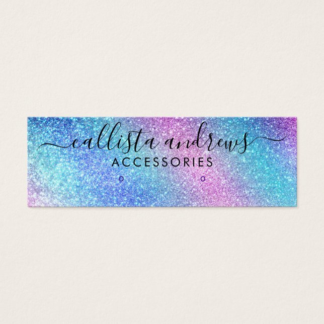 Purple Blue Nebula Galaxy Glitter Earring Display (Front)