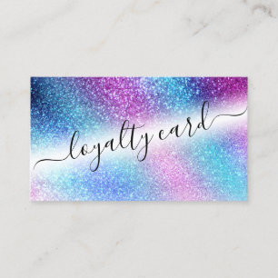 Purple Blue Nebula Galaxy Glitter Script Loyalty