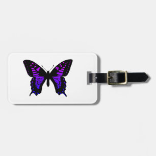 Purple Blue Ombre Wing Butterfly Luggage Tag