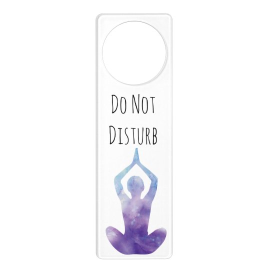 Purple Blue Ombre Yoga Meditation Do Not Disturb Door Hanger