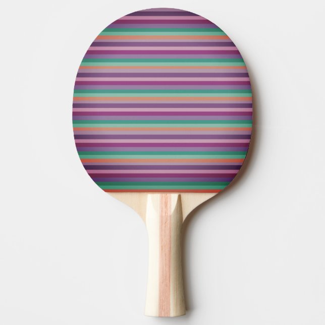 Purple,blue , orange stripes ping pong Paddle (Front)