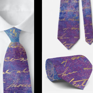 Purple Blue Peacock Abstract Neck Tie Necktie