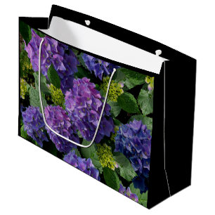Purple blue periwinkle  hydrangeas large gift bag