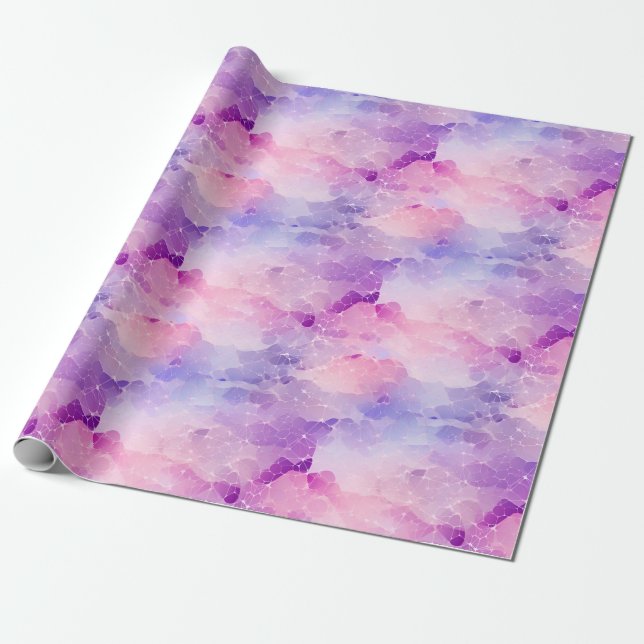 Purple, Blue & Pink Abstract Wrapping Paper (Unrolled)
