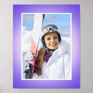 Purple Blue Pink Aura Gradient Photo Border Poster