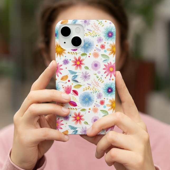 Purple Blue Pink Boho Wildflower Case-Mate iPhone Case (Creator Uploaded)