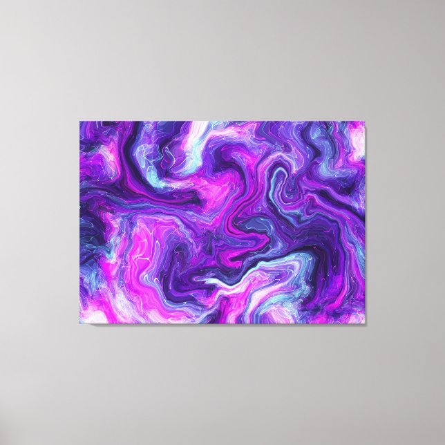 Purple, Blue, Pink Fluid Art   Canvas Print (Front)