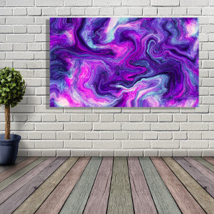 Purple, Blue, Pink Fluid Art Poster