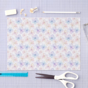 Purple Blue Pink Girly Flowers Birthday Tissue Paper