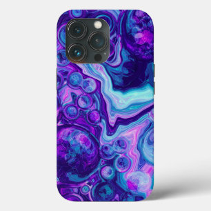Purple, Blue, Pink Marble Bokeh Fluid Art   iPhone 13 Pro Case