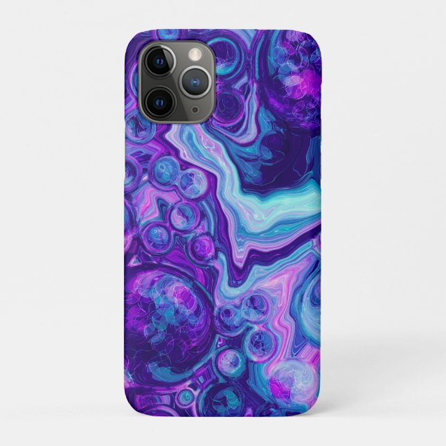 Purple, Blue, Pink Marble Bokeh Fluid Art  Case-Mate iPhone Case (Back)