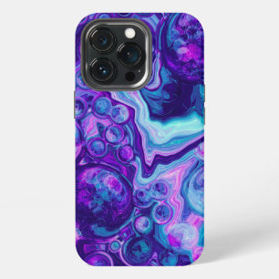 Purple, Blue, Pink Marble Bokeh Fluid Art iPhone 13 Pro Case