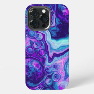 Purple, Blue, Pink Marble Bokeh Fluid Art   iPhone 13 Pro Case